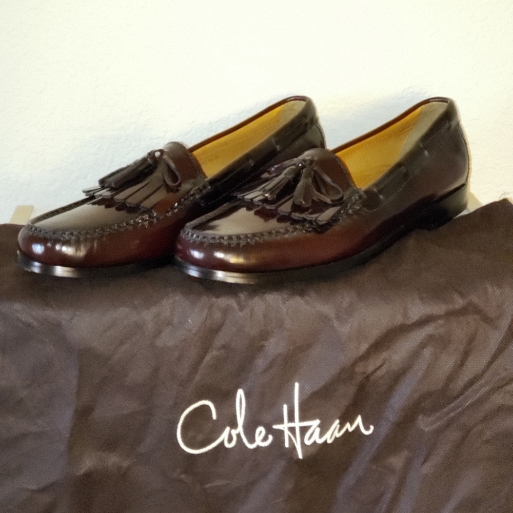 Cole Haan burgundy tassel loafers